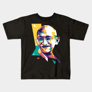 Mahatma Gandhi WPAP Limit Color Kids T-Shirt